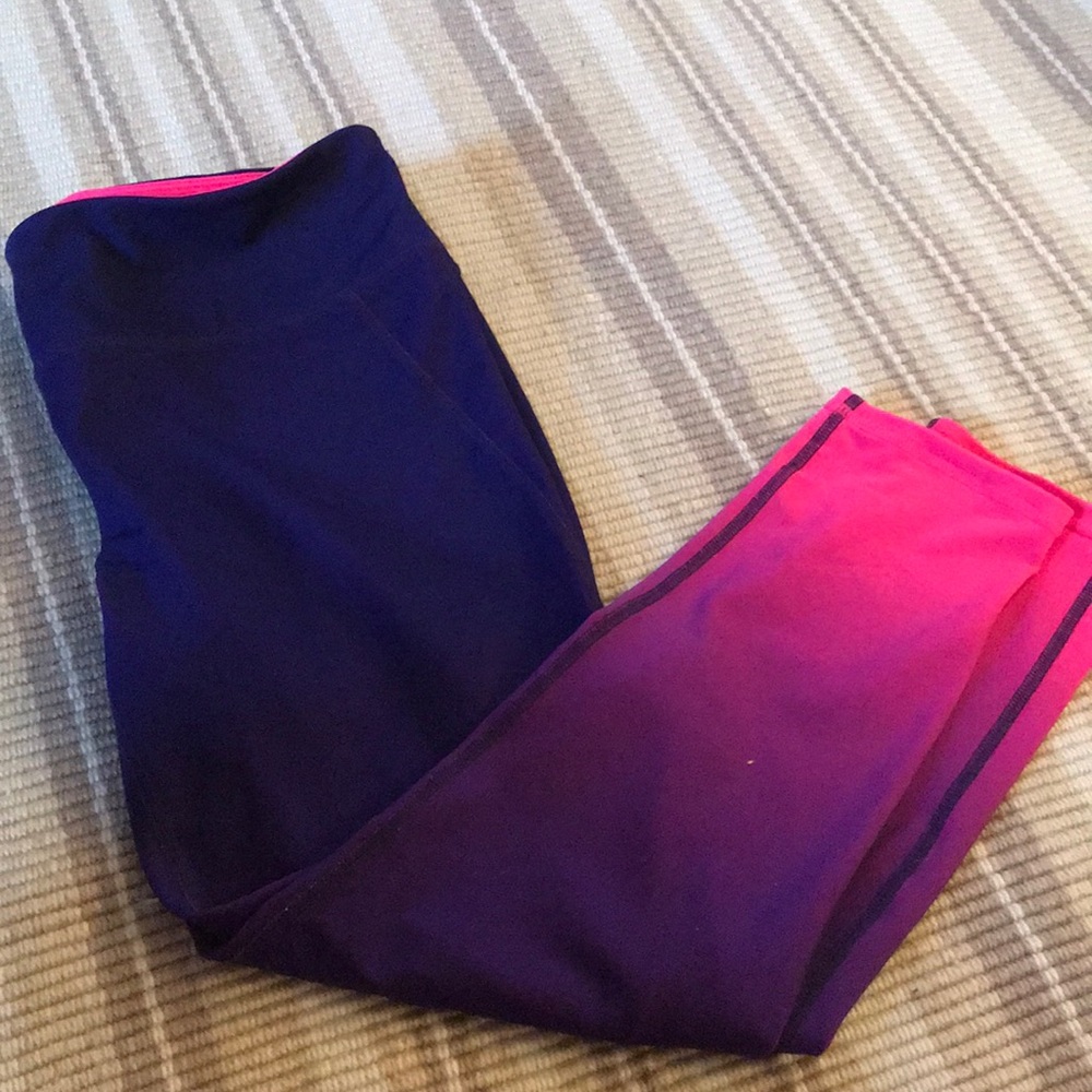 Purple to pink hombre leggings